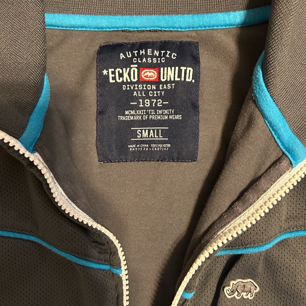 Ecko Unltd Gray Jacket with Teal Accent